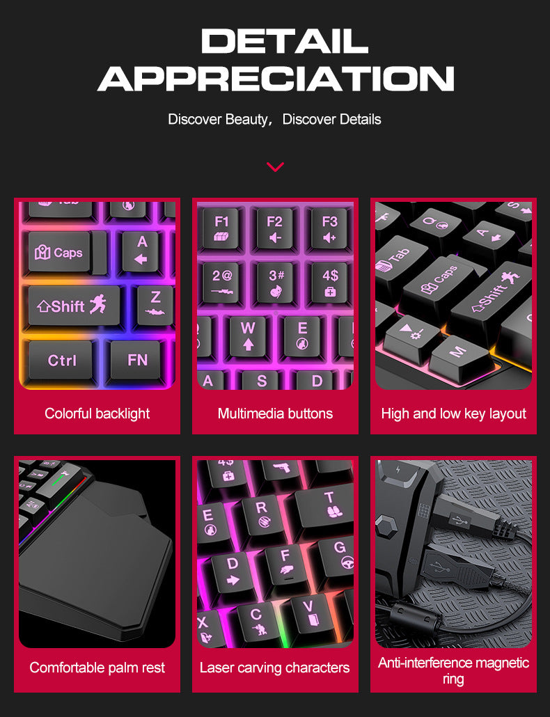 Clavier Thunderwolf T19 à une main, Gun God Throne, clavier de jeu pour gaucher, sensation mécanique