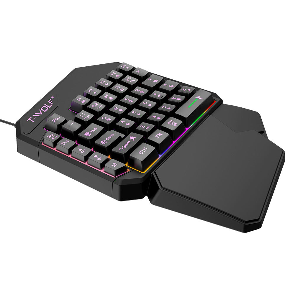 Clavier Thunderwolf T19 à une main, Gun God Throne, clavier de jeu pour gaucher, sensation mécanique