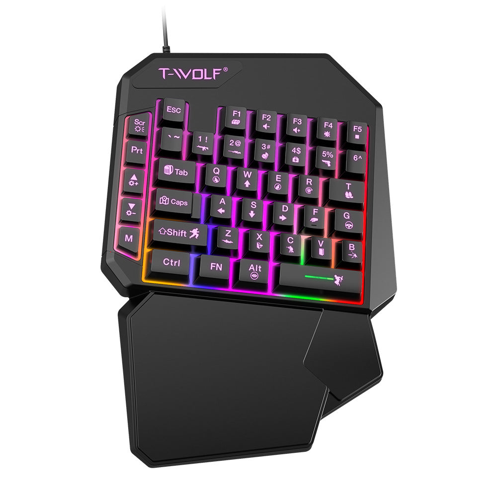 Clavier Thunderwolf T19 à une main, Gun God Throne, clavier de jeu pour gaucher, sensation mécanique