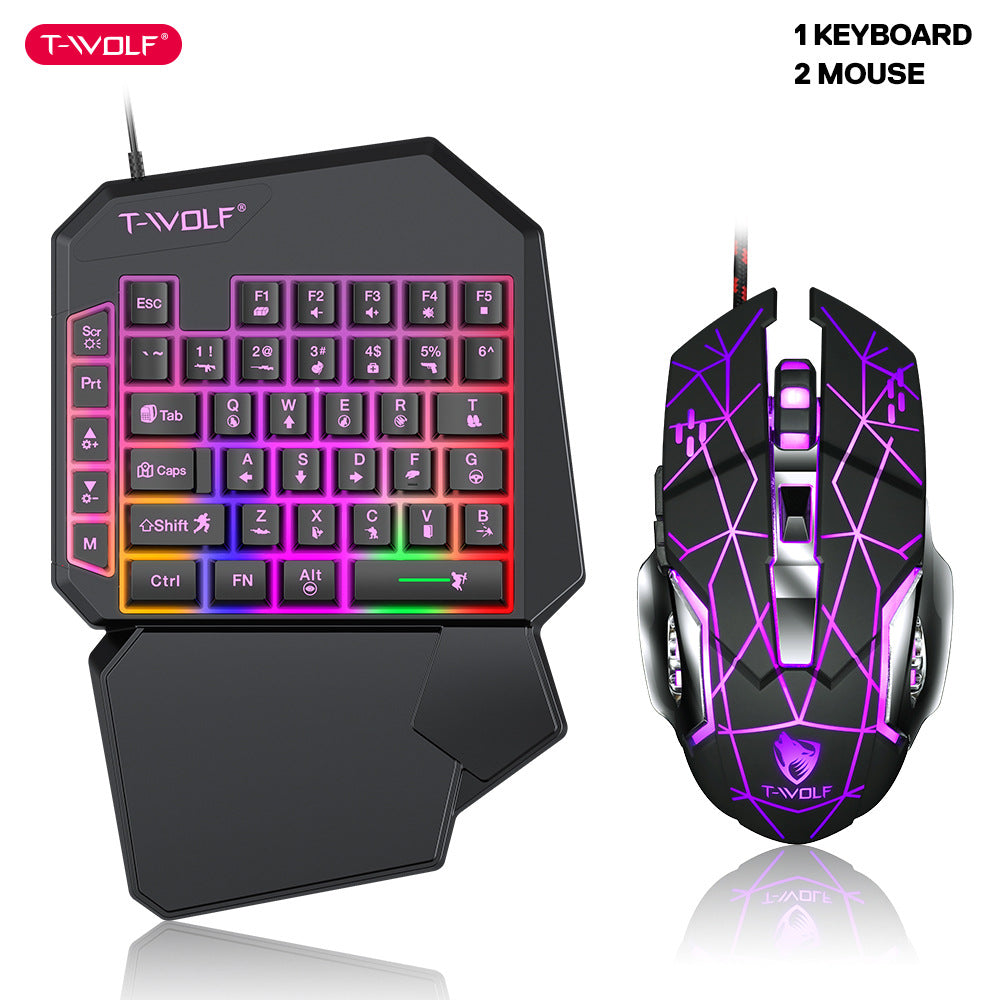 Clavier Thunderwolf T19 à une main, Gun God Throne, clavier de jeu pour gaucher, sensation mécanique