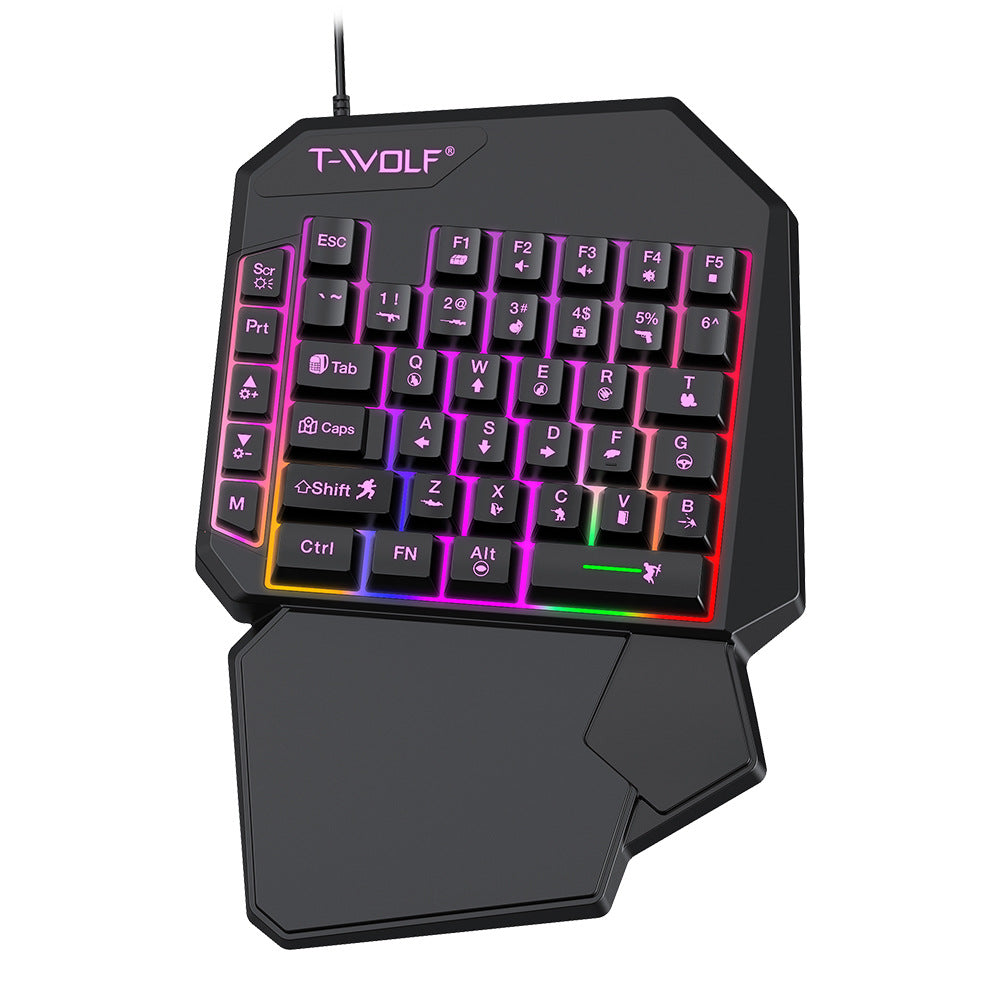 Clavier Thunderwolf T19 à une main, Gun God Throne, clavier de jeu pour gaucher, sensation mécanique