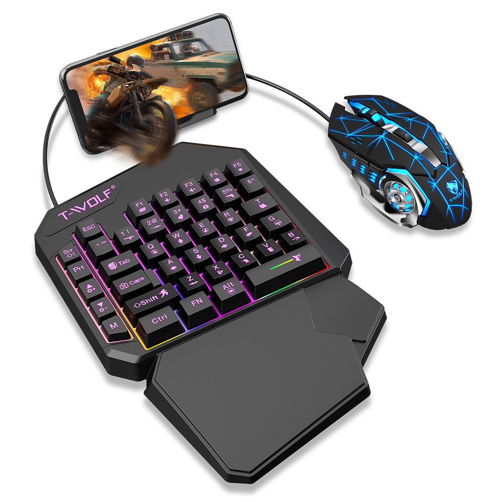 Clavier Thunderwolf T19 à une main, Gun God Throne, clavier de jeu pour gaucher, sensation mécanique