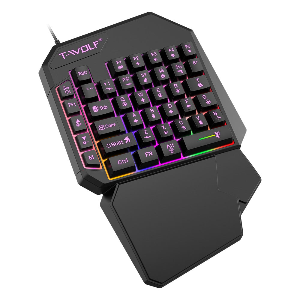 Clavier Thunderwolf T19 à une main, Gun God Throne, clavier de jeu pour gaucher, sensation mécanique
