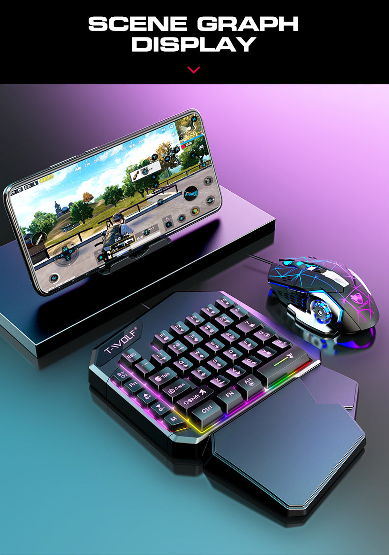 Clavier Thunderwolf T19 à une main, Gun God Throne, clavier de jeu pour gaucher, sensation mécanique